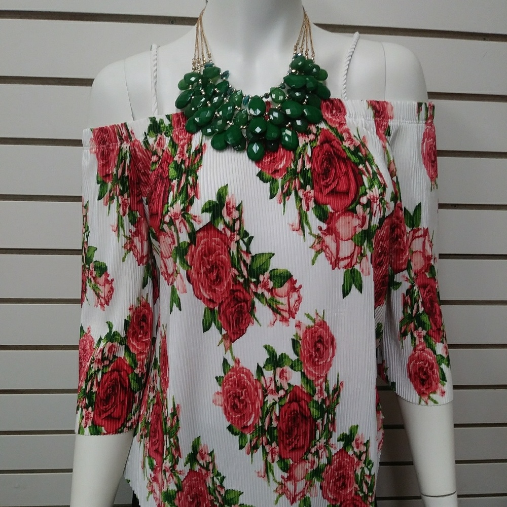 Floral Off Shoulder Summer 1/2 Sleeve Blouse